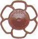Champion Peacock Type Brake Wheels pkg(8) -- Red Oxide, HO, Kadee Quality Products 2034