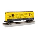 40′ Animated Stock Car with Horses - Ready to Run - Silver Series(R) -- Missouri-Kansas-Texas 47056 (yellow, black), HO, Bachm