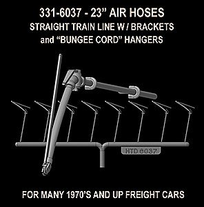 Brake Hose Set (Rubber) w/Support Strap -- For Modern Freight Cars, HO, Hi-Tech Details 6037