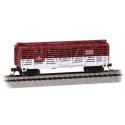 Steel Stock Car - Ready to Run -- Canadian National 175019 (Boxcar Red, white), N, Bachmann Industries 71564