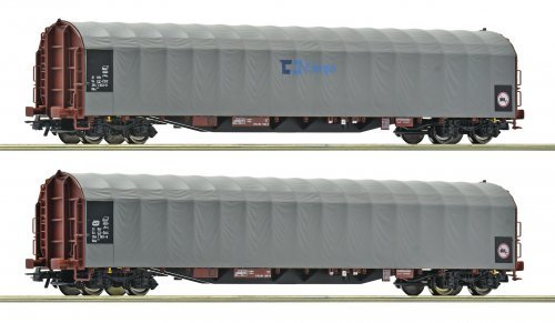 2 piece set: Sliding tarpaulin wagons, CD Cargo, HO, Roco 6600159