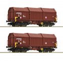 2-piece set: Telescopic covered wagons, DR, TT, Roco 6680009