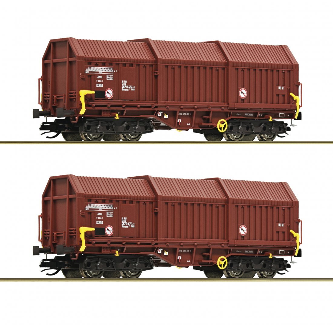 2-piece set: Telescopic covered wagons, DR, TT, Roco 6680009
