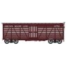 Harriman 40′ Stock Car - Ready to Run -- Oregon Short Line (Boxcar Red, white), HO, Intermountain Railway Company 39033