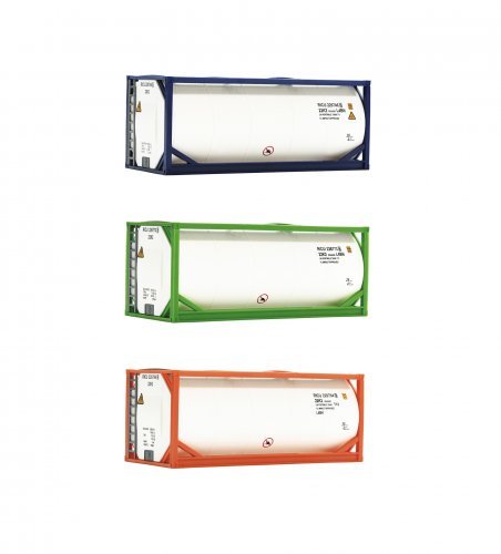 3 piece set: Tank container, HO, Roco 05216