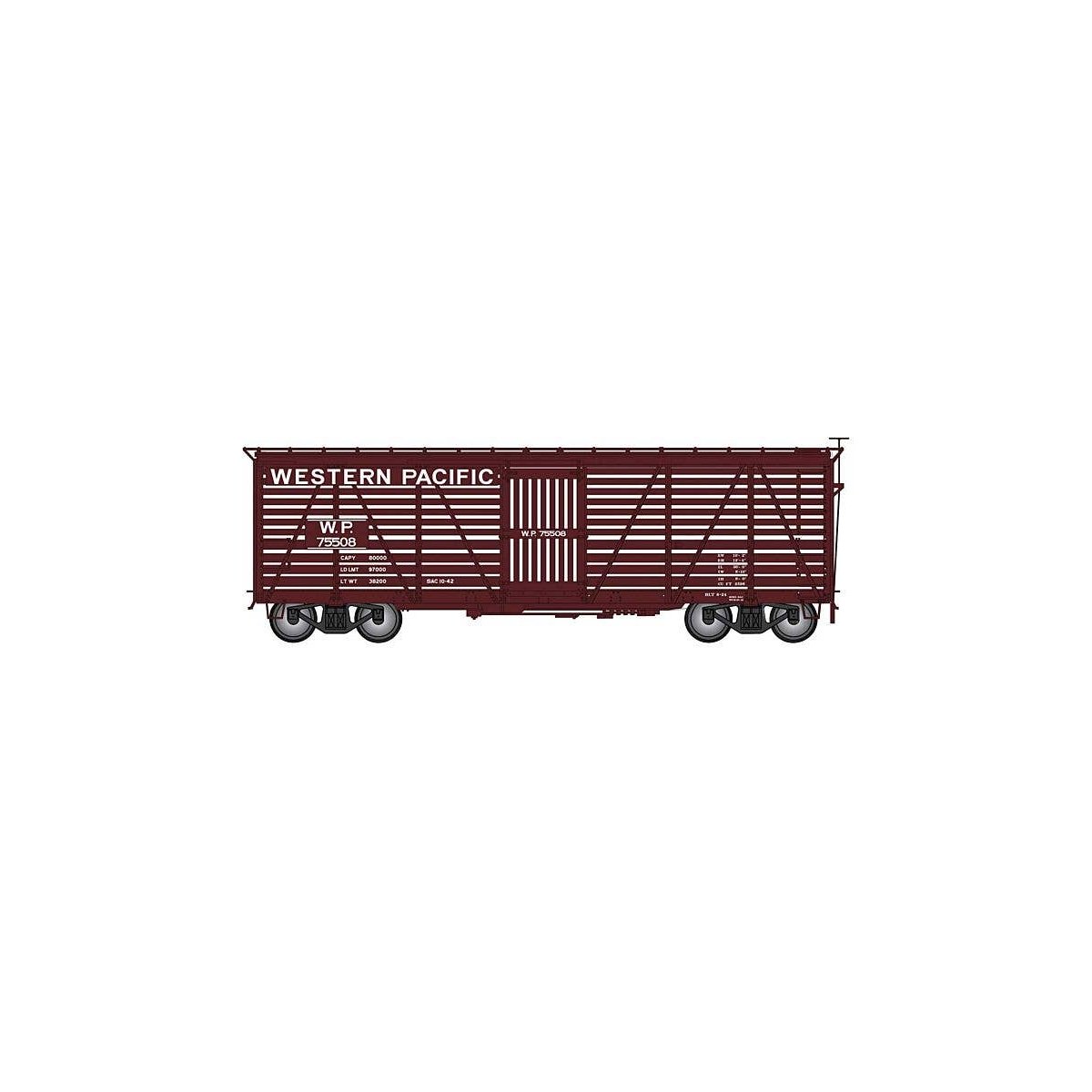 Harriman 40′ Stock Car - Ready to Run -- Western Pacific (Boxcar Red), HO, Intermountain Railway Company 39030