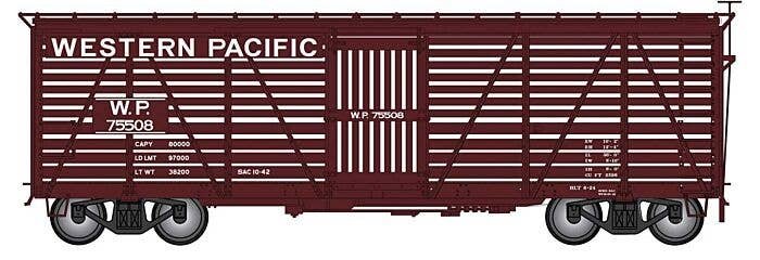 Harriman 40′ Stock Car - Ready to Run -- Western Pacific (Boxcar Red), HO, Intermountain Railway Company 39030