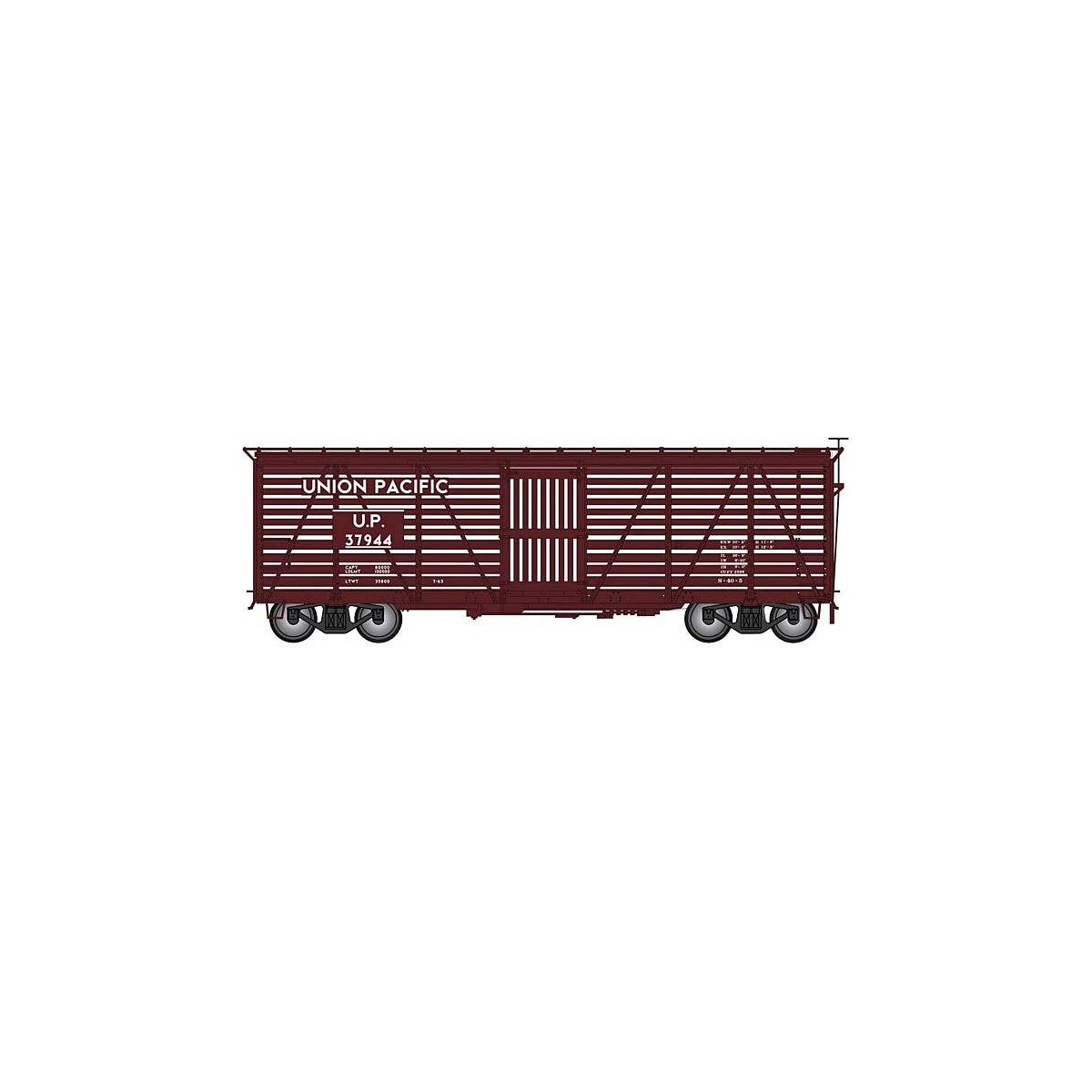 Harriman 40′ Stock Car - Ready to Run -- Union Pacific (Boxcar Red), HO, Intermountain Railway Company 39032