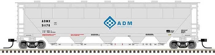 Trinity PD5000 Covered Hopper - Ready to Run -- Archer-Daniels-Midland 51178 (white, , N, Atlas Model Railroad Co. 50005666