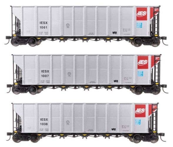 50′ RD-4 Hopper 3-Pack - Ready to Run -- Alliant Energy IESX 1007, 1038, 1061, HO, WalthersMainline 56875