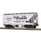 2-Bay Centerflow Covered Hopper - 3-Rail - Premier -- Denver & Rio Grande Western (gray, black, Flying , O, Atlas O 3001891