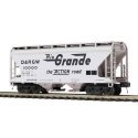 2-Bay Centerflow Covered Hopper - 3-Rail - Premier -- Denver & Rio Grande Western (gray, black, Flying , O, Atlas O 3001891