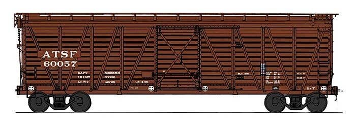 Santa Fe Class Sk-T Single-Deck Stock Car - Ready to Run -- Santa Fe (Post-1960, Boxcar Red), HO, Intermountain Railway Company 