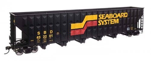 73′ Greenville 7,000 Cubic Foot Wood Chip Hopper - Ready to Run -- Seaboard System 432201, HO, WalthersMainline 56362