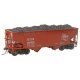 50-Ton AAR Standard Offset 2-Bay Open Hopper with Coal Load - Ready to Run -- Milwaukee Ro, HO, Kadee Quality Products 7529