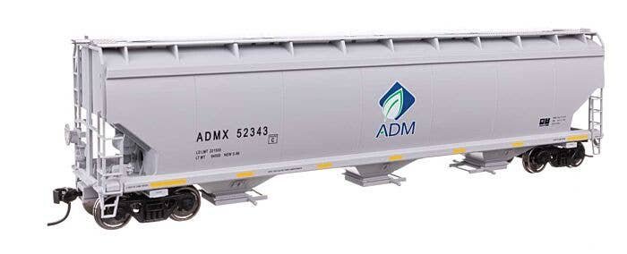 60′ NSC 5150 3-Bay Covered Hopper - Ready to Run -- Archer-Daniels-Midland 52343, HO, WalthersMainline 7739
