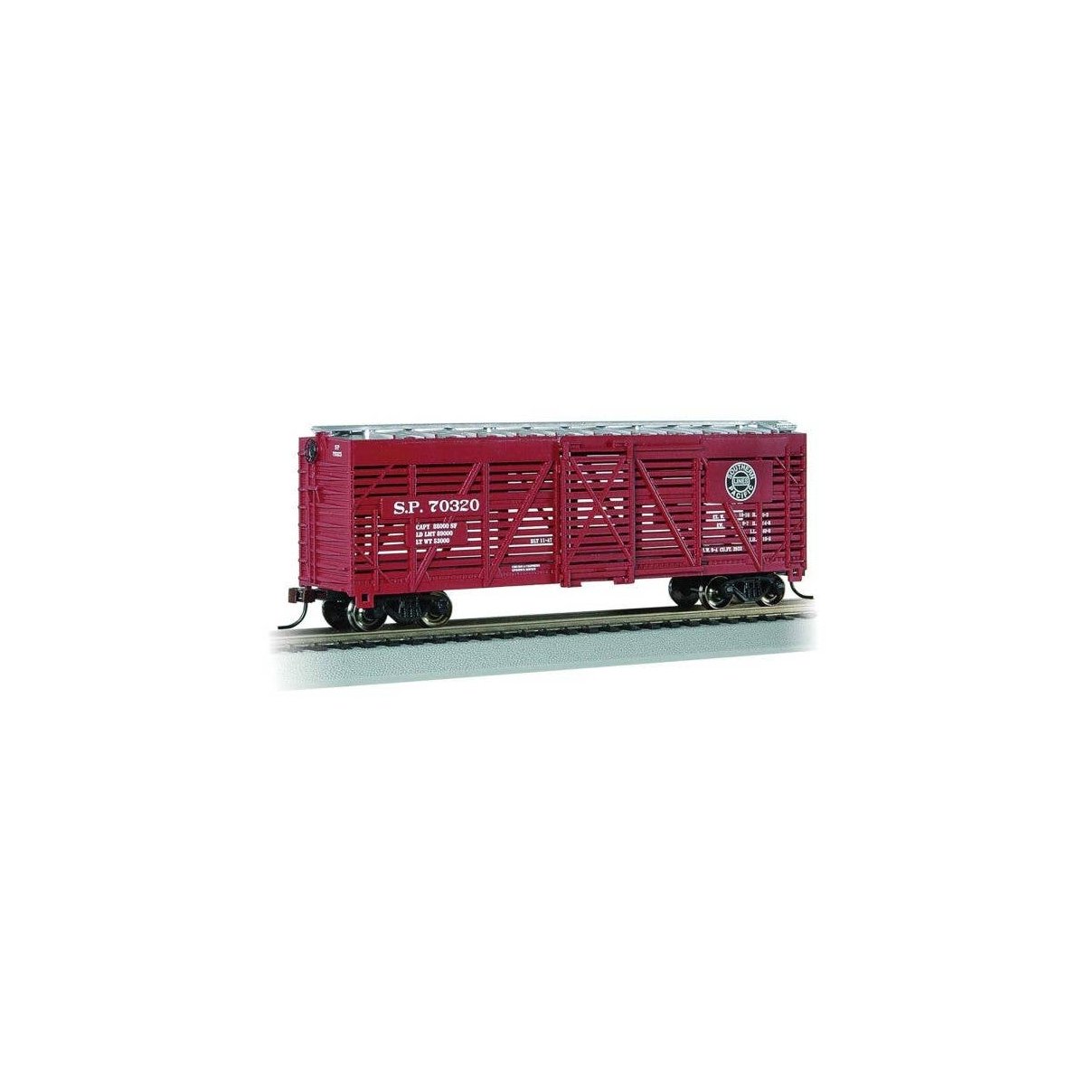 40′ Stock Car - Ready to Run - Silver Series(R) -- Southern Pacific 70320 (Boxcar Red, black, Lines Logo), HO, Bachmann Indust