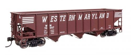70-Ton AAR 3-Bay Open Hopper - Ready to Run -- Western Maryland 70097, HO, WalthersMainline 56760