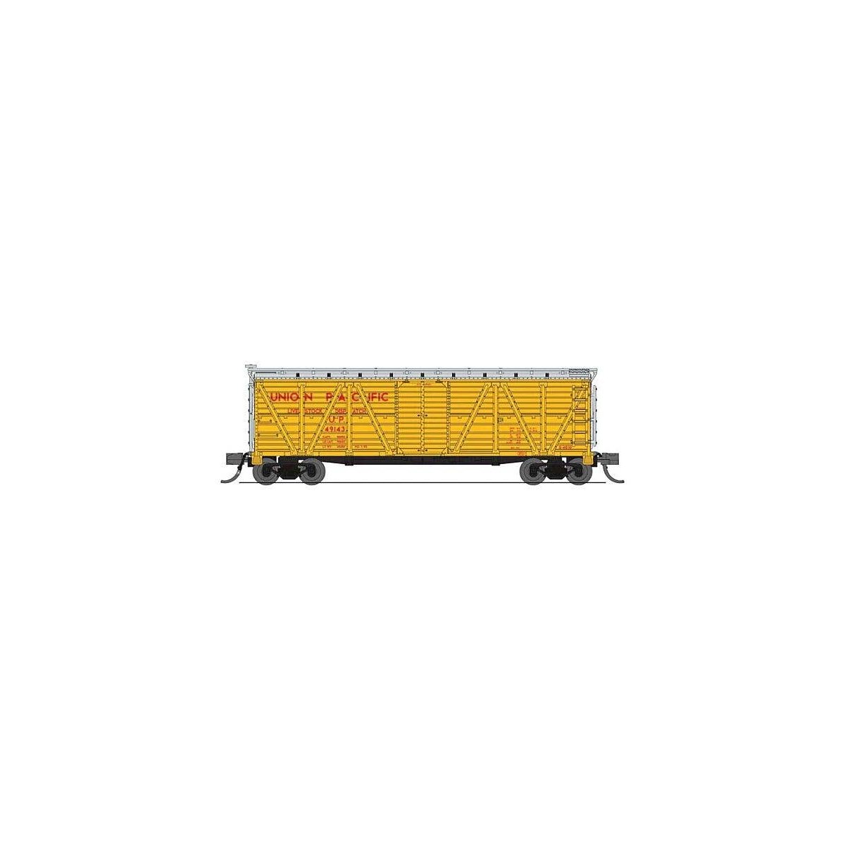 PRR K7 Stock Car with Mule Sounds - Ready to Run -- Union Pacific 49340 (Armour Yellow, silver, red), N, Broadway Limited Import