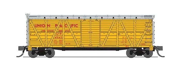 PRR K7 Stock Car with Mule Sounds - Ready to Run -- Union Pacific 49340 (Armour Yellow, silver, red), N, Broadway Limited Import