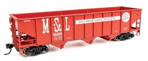 70-Ton AAR 3-Bay Open Hopper - Ready to Run -- Minneapolis & St. Louis 66995, HO, WalthersMainline 56716
