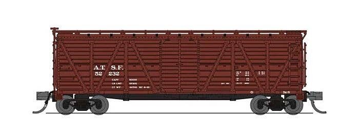 PRR K7 Stock Car 2-Pack (No Sound) - Ready to Run -- Santa Fe 52232 (Boxcar Red), N, Broadway Limited Imports 8480