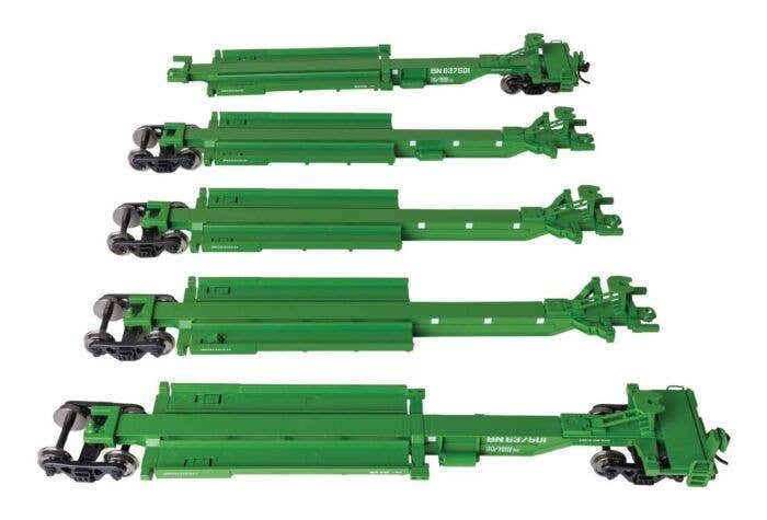 263` Five-Unit All-Purpose 48` Spine Car - Ready to Run -- Burlington Northern 637501, HO, WalthersMainline 5263