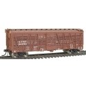 Santa Fe Class Sk-R Single-Deck Stock Car - Ready to Run -- Santa Fe w/AB Brakes (Late, Boxcar Red) (CANCELLED), HO, Intermounta