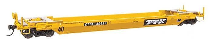 Gunderson Rebuilt All-Purpose 40′ Well Car - Ready-To-Run -- DTTX (Old Logo) 59623, HO, WalthersProto 109157