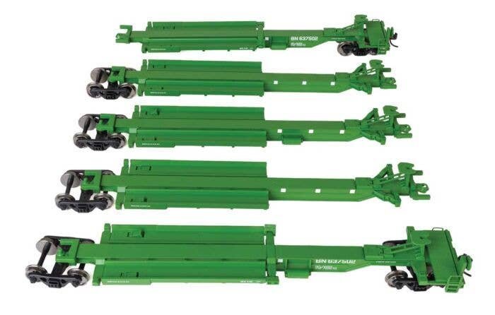 263` Five-Unit All-Purpose 48` Spine Car - Ready to Run -- Burlington Northern 637502, HO, WalthersMainline 5264