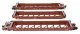 NSC Articulated 3-Unit 53′ Well Car - Ready-to-Run -- Santa Fe Leasing Co. SFLC 9363, HO, WalthersMainline 55825