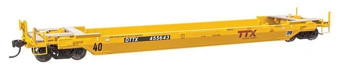 Gunderson Rebuilt All-Purpose 40′ Well Car - Ready-To-Run -- DTTX (Forward Thinking) 455643, HO, WalthersProto 109143