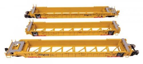 NSC Articulated 3-Unit 53′ Well Car - Ready-to-Run -- TTX 786942, HO, WalthersMainline 55829