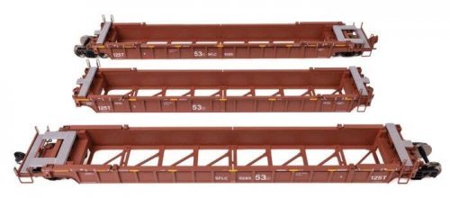 NSC Articulated 3-Unit 53′ Well Car - Ready-to-Run -- Santa Fe Leasing Co. SFLC 9285, HO, WalthersMainline 55824