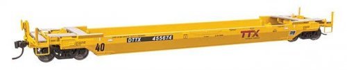 Gunderson Rebuilt All-Purpose 40′ Well Car - Ready-To-Run -- DTTX (Forward Thinking) 455674, HO, WalthersProto 109145
