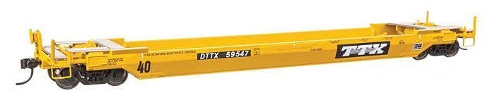 Gunderson Rebuilt All-Purpose 40′ Well Car - Ready-To-Run -- DTTX (Old Logo) 59547, HO, WalthersProto 109155
