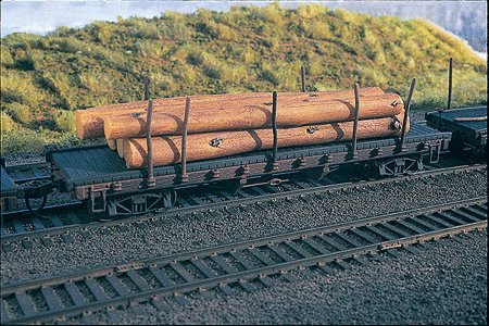 ACF Log Car w/Logs - Ready to Run - Silver Series(R) -- 1935-1960 Version (Boxcar Red), HO, Bachmann Industries 18849