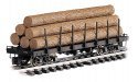Log Car -- Flat with Logs (Painted, Unlettered), G, Bachmann Industries 98470