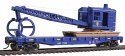 Flatcar with Logging Crane - Ready to Run -- Alaska Railroad (blue), HO, WalthersTrainline 1780