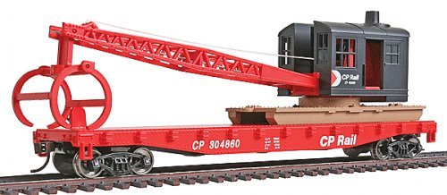Flatcar with Logging Crane - Ready to Run -- Canadian Pacific (red, black Multimark Logo), HO, WalthersTrainline 1781