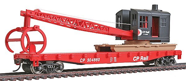 Flatcar with Logging Crane - Ready to Run -- Canadian Pacific (red, black Multimark Logo), HO, WalthersTrainline 1781