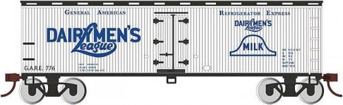 40` Wood Reefer - Ready to Run - Silver Series(R) -- Dairymen`s League (white, blue, black), HO, Bachmann Industries 19810