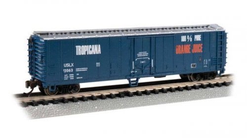 50′ Steel Mechanical Reefer - Ready to Run - Silver Series(R) -- Tropicana 13063 (blue, silve, N, Bachmann Industries 17960