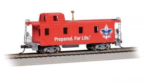 Slanted Offset-Cupola Caboose - Ready to Run -- Boy Scouts of America(R) (Prepared for Life,, HO, Bachmann Industries 14007