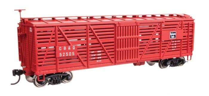 40′ Wood Stock Car - Ready to Run -- Chicago, Burlington & Quincy 52505, HO, WalthersMainline 41451