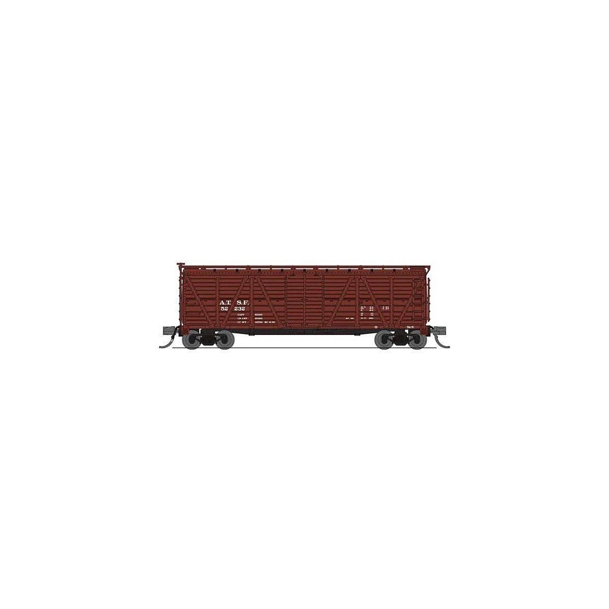 PRR K7 Stock Car with Sheep Sounds - Ready to Run -- Santa Fe 52314 (Boxcar Red), N, Broadway Limited Imports 8464