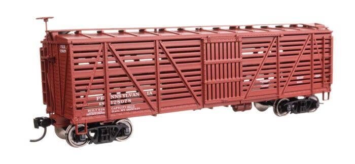 40′ Wood Stock Car - Ready to Run -- Pennsylvania Railroad 128078, HO, WalthersMainline 41463