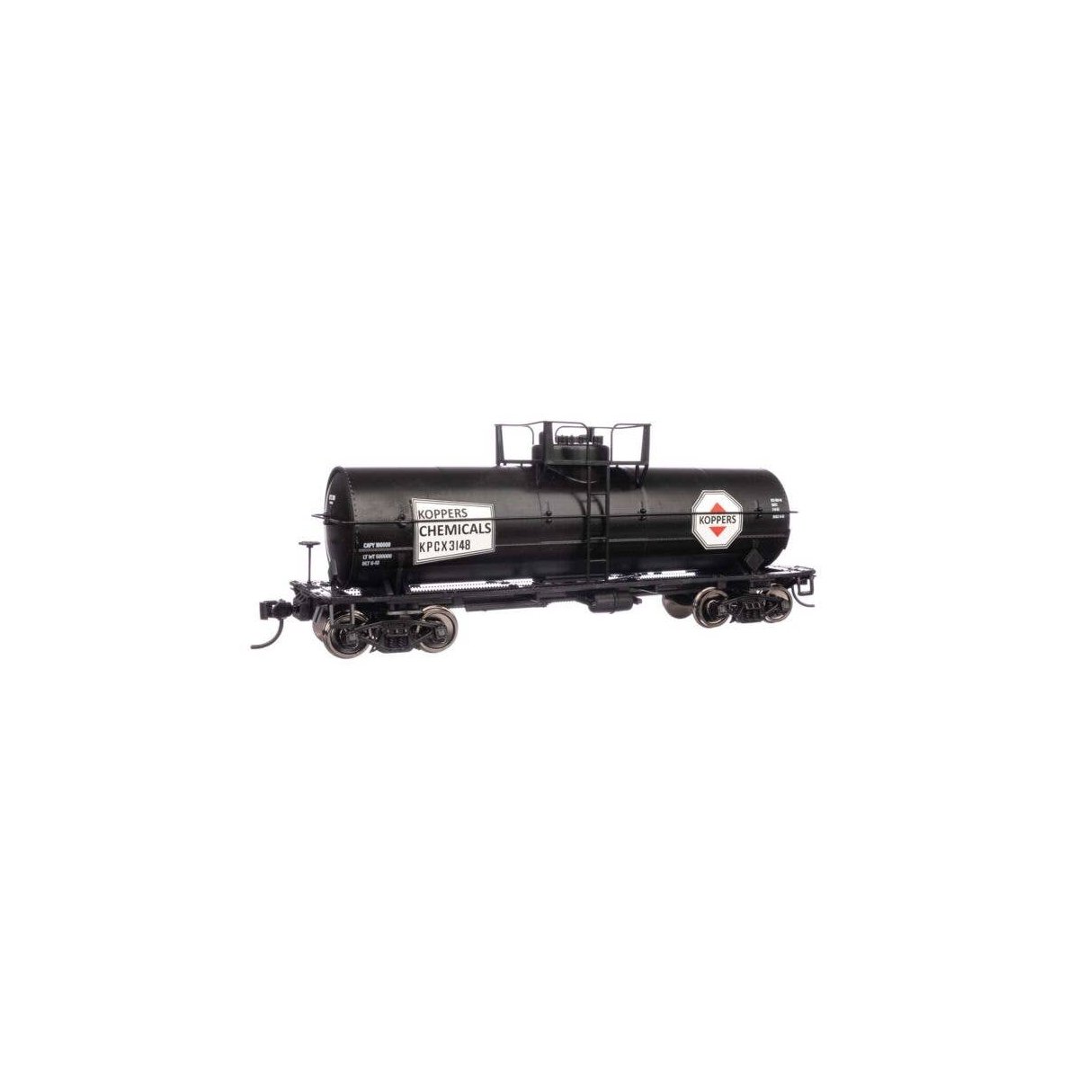 36′ 10,000-Gallon Insulated Tank Car w/Large Dome, Bolted Jacket - Ready to -- Koppers Chemicals KPCX 3148, HO, WalthersMainli