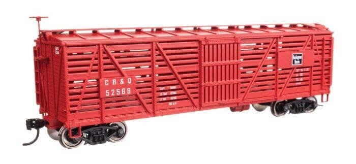 40′ Wood Stock Car - Ready to Run -- Chicago, Burlington & Quincy 52569, HO, WalthersMainline 41453