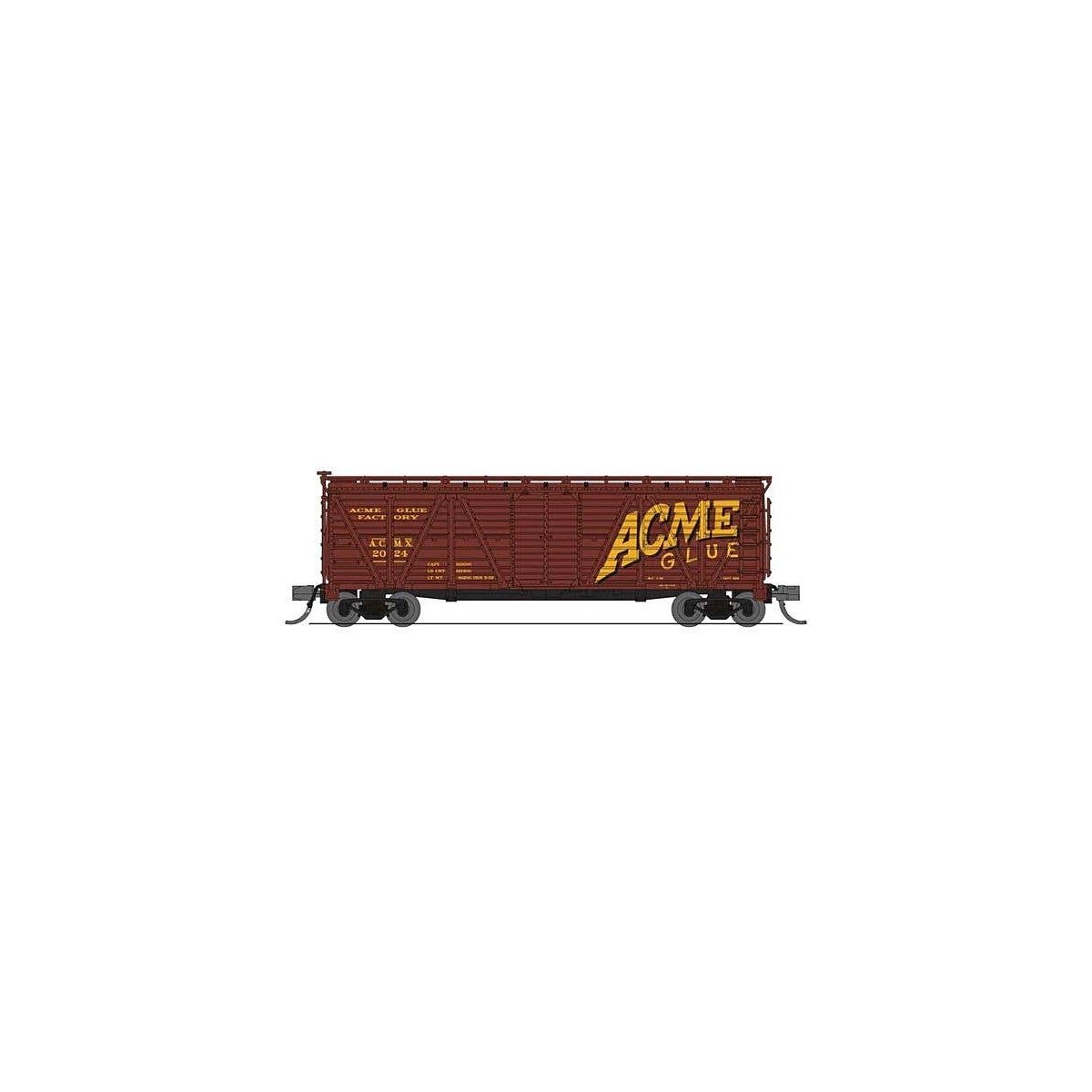 PRR K7 Stock Car with Horse Sounds - Ready to Run -- Acme Glue Factory (Boxcar Red, yellow), N, Broadway Limited Imports 8471